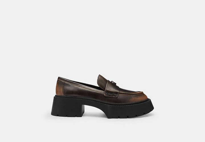 Leah Platform Loafer In Loved Leather - Image 4