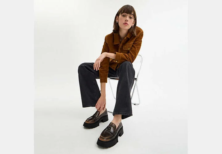 Leah Platform Loafer In Loved Leather - Image 6