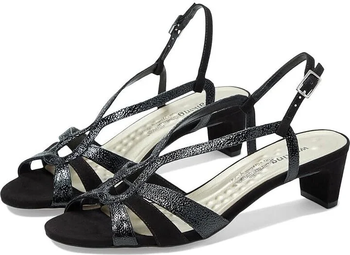 Leandra Sandals Womens US 6.5 Black Slingback Block Heel ZPO1757