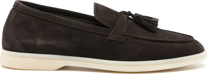 Leandra tassel-detail suede loafers