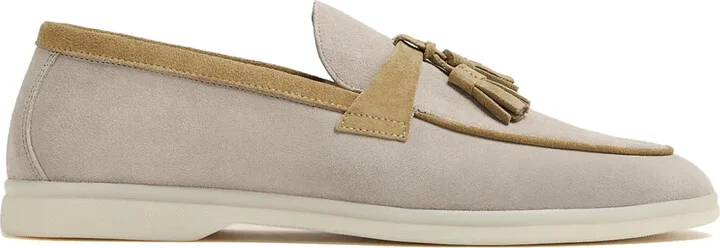 Leandro tassel-embellished suede loafers
