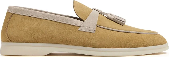 Leandro tassel-embellished suede loafers