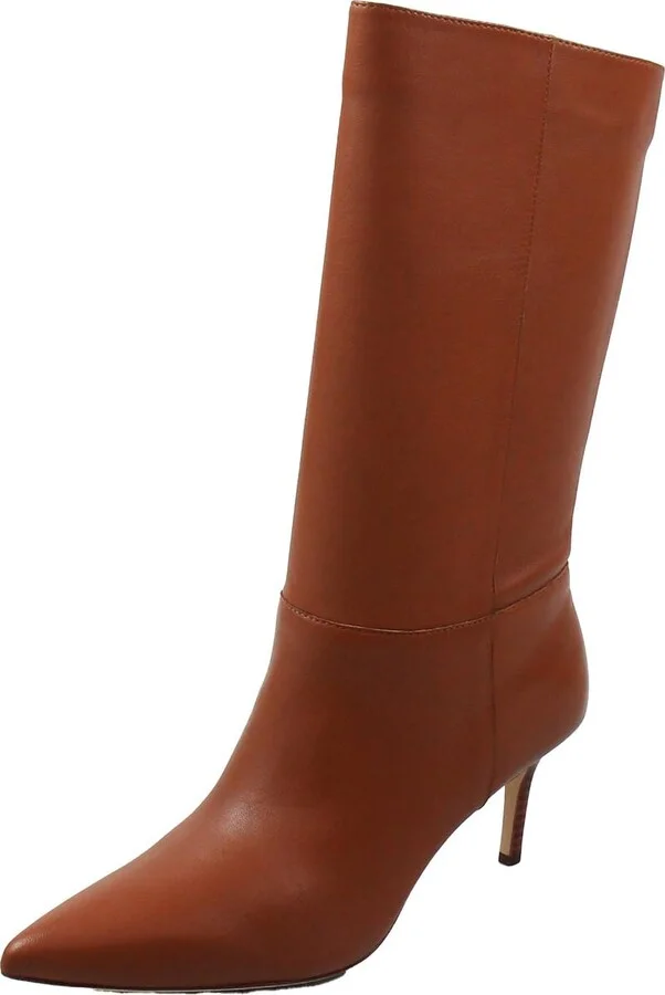 Leannah Womens Leather Dressy Mid-Calf Boots