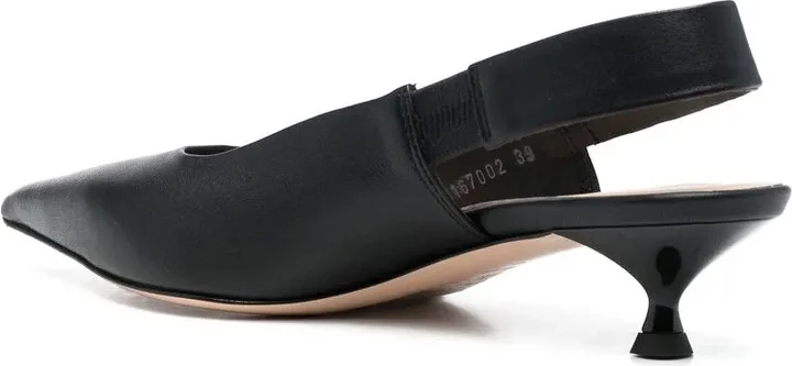 Leather 50mm Slingback Pumps - Image 3