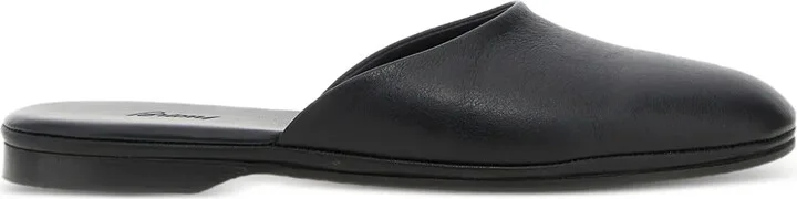 Leather Almond-Toe Mules