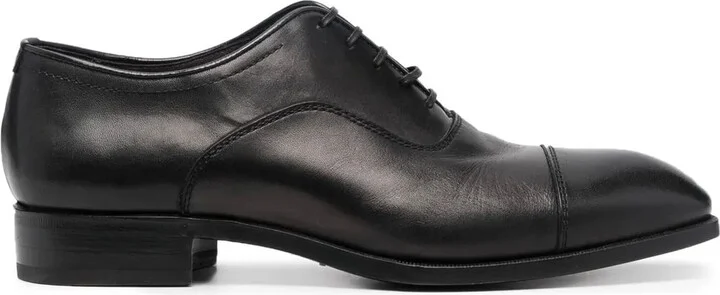 Leather Almond-Toe Oxford Shoes