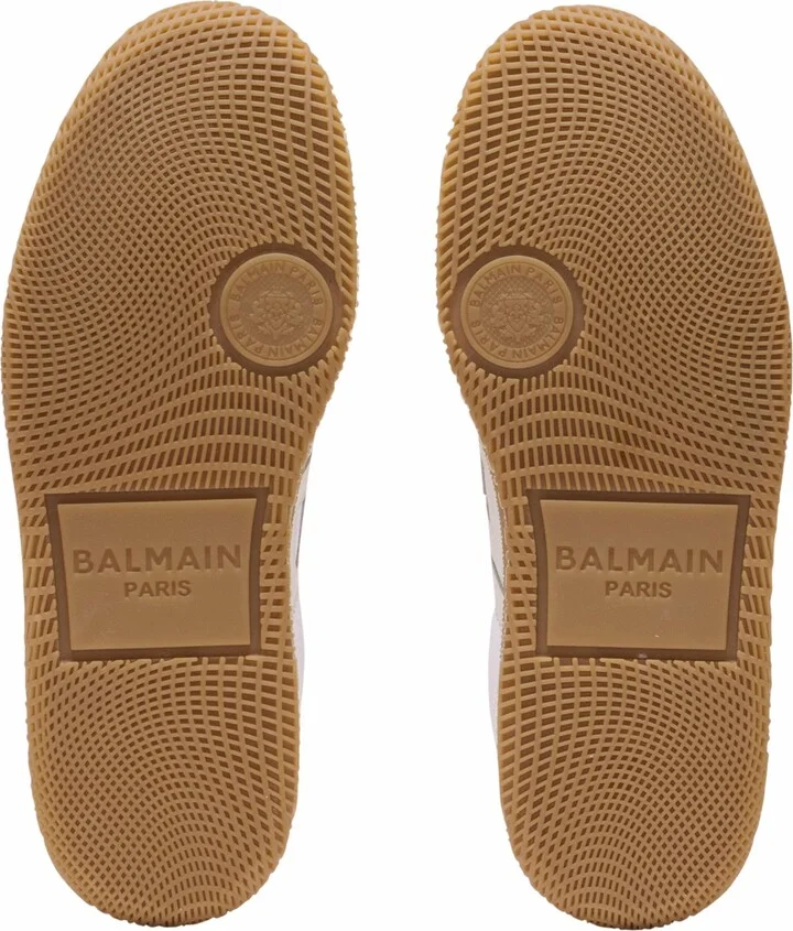 Leather And Canvas Balmain Swan Trainers - Image 6
