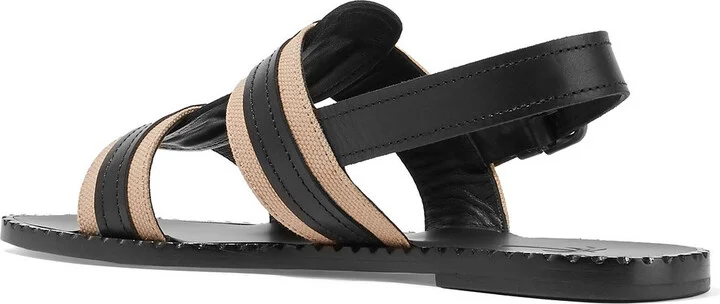 Leather and canvas sandals - Image 4