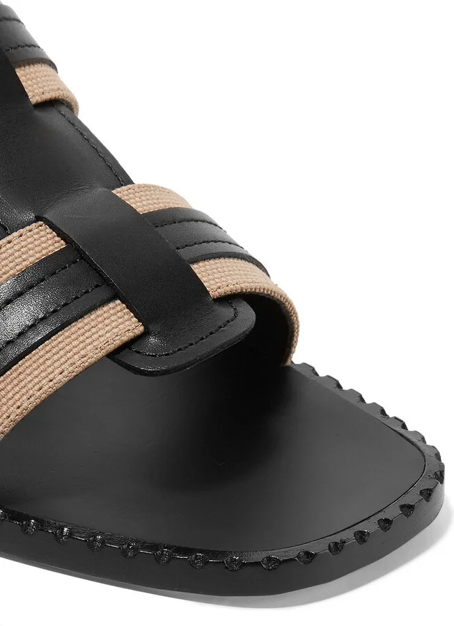 Leather and canvas sandals - Image 5