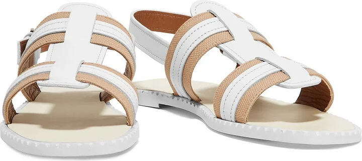 Leather and canvas sandals - Image 6