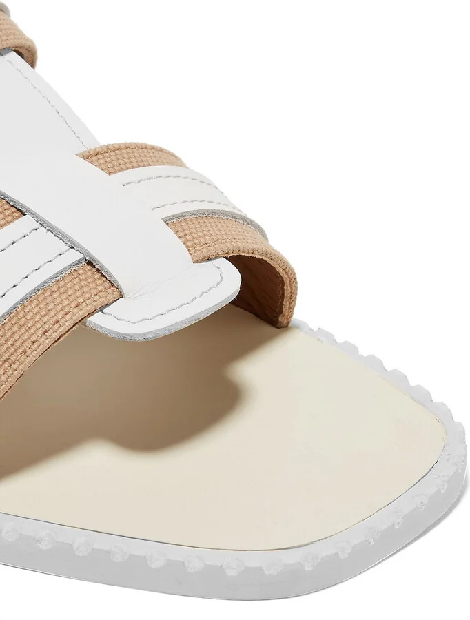 Leather and canvas sandals - Image 8