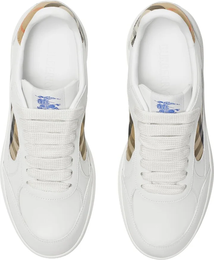 Leather and Check Terrace Sneakers - Image 5