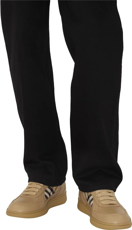 Leather and Check Terrace Sneakers - Image 2