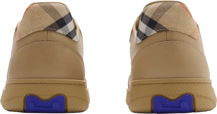Leather and Check Terrace Sneakers - Image 4