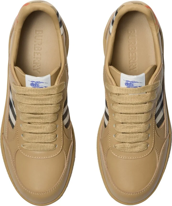 Leather and Check Terrace Sneakers - Image 5