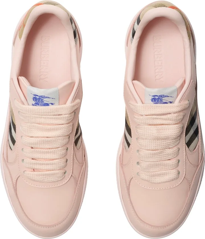 Leather and Check Terrace Sneakers - Image 5