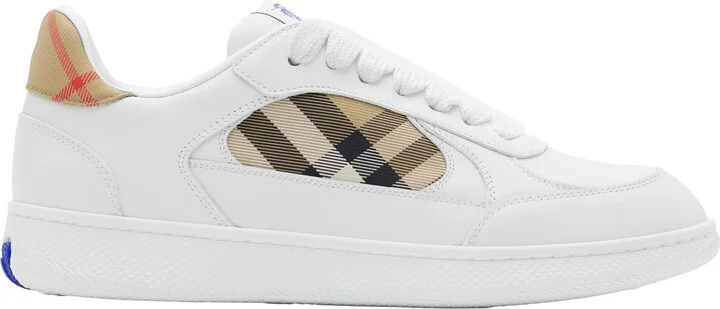 Leather and Check Terrace Sneakers