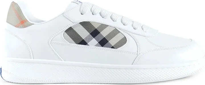 Leather and Check Terrace Sneakers