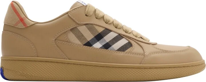 Leather and Check Terrace Sneakers