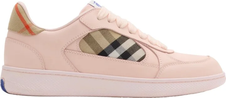 Leather and Check Terrace Sneakers