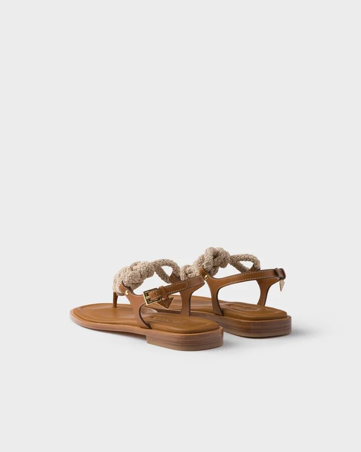 Leather and cord thong sandals - Image 4