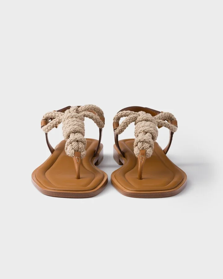 Leather and cord thong sandals - Image 5