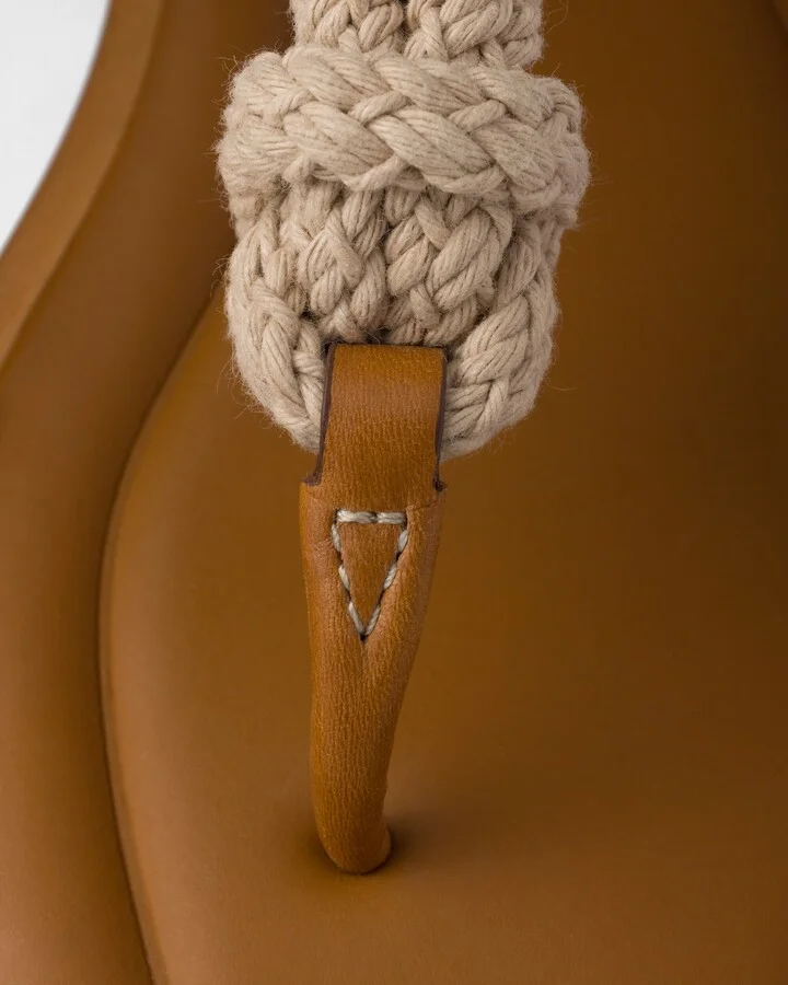 Leather and cord thong sandals - Image 6