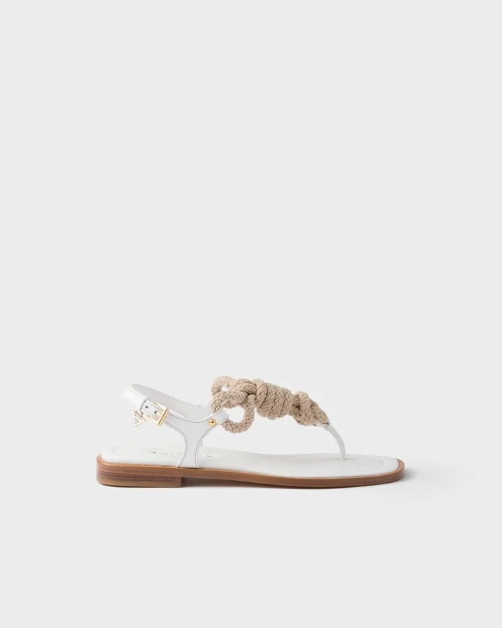 Leather and cord thong sandals - Image 2