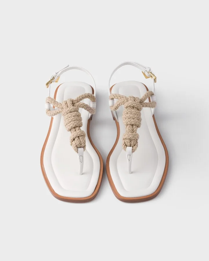 Leather and cord thong sandals - Image 3