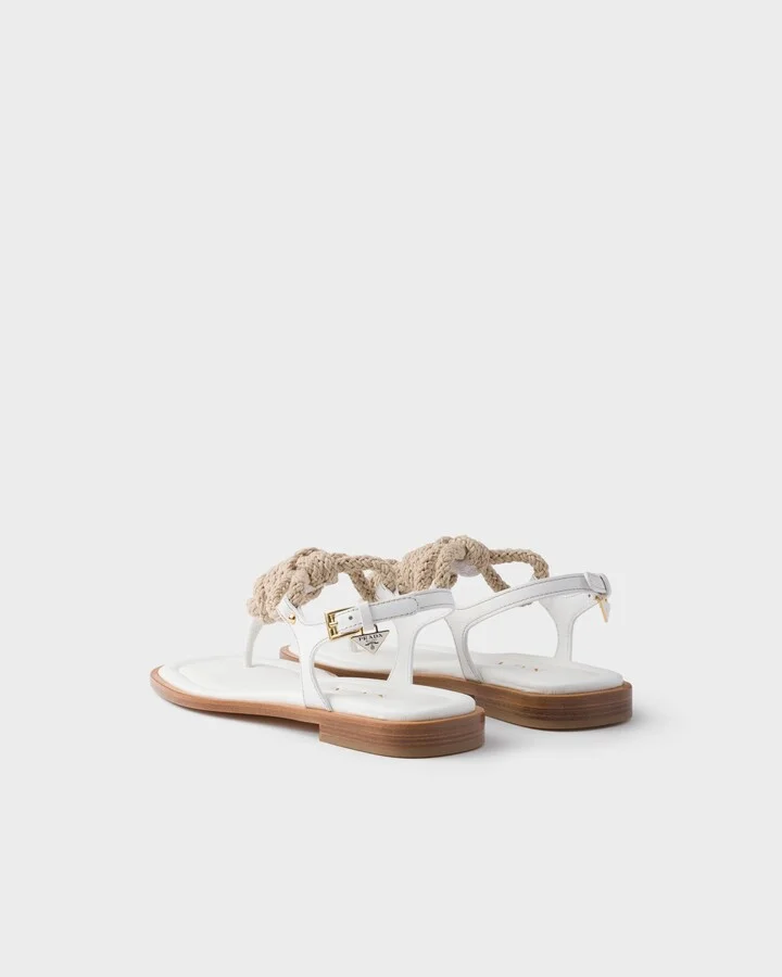 Leather and cord thong sandals - Image 4