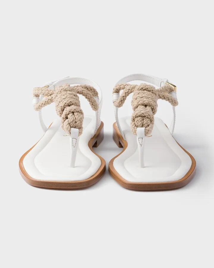 Leather and cord thong sandals - Image 5