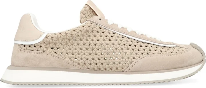 Leather And Fabric Low-top Sneakers - Image 2