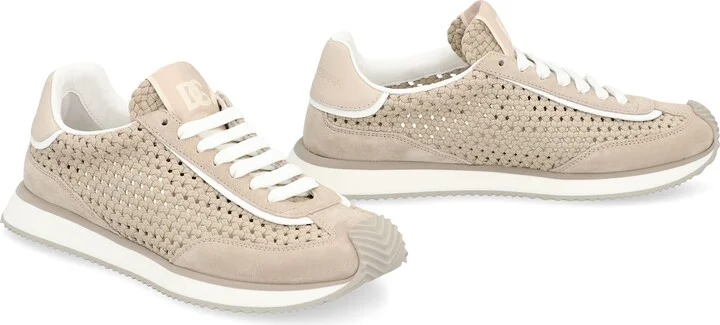 Leather And Fabric Low-top Sneakers - Image 3