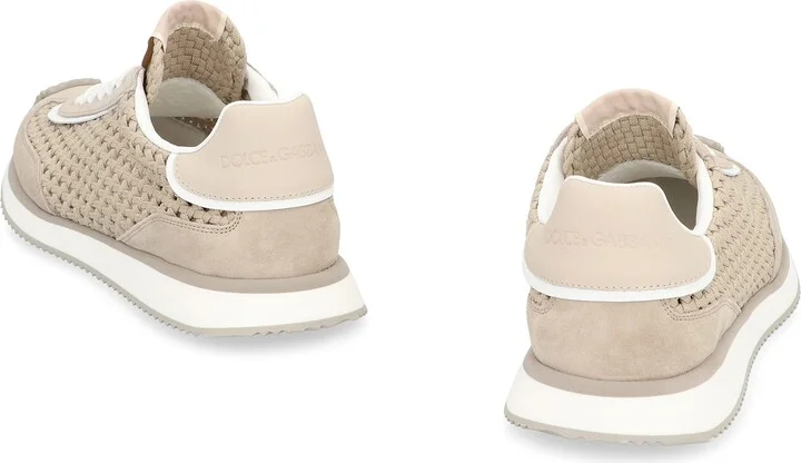 Leather And Fabric Low-top Sneakers - Image 4