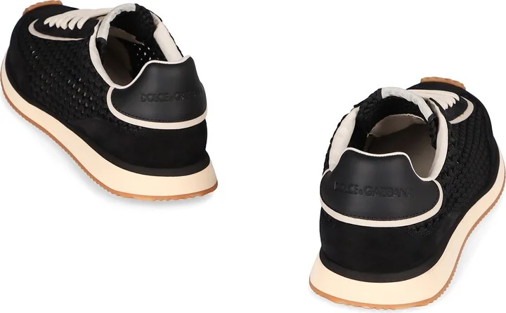 Leather And Fabric Low-top Sneakers - Image 4