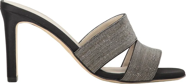 Leather And Fabric Mules