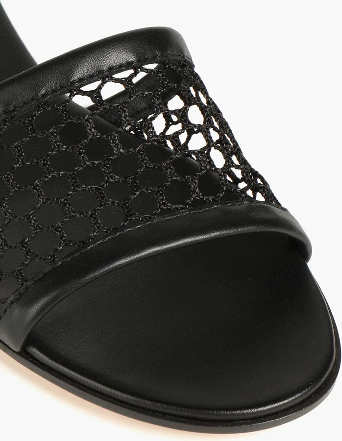 Leather and fishnet slides - Image 4