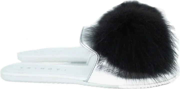 Leather And Fur Women's Mules