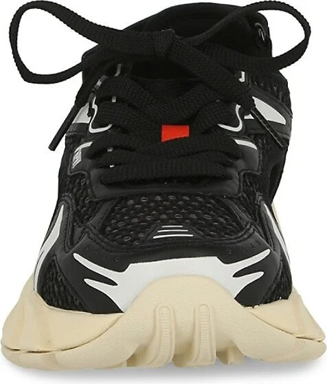 Leather And Mesh Block Stepper Sneakers - Image 4