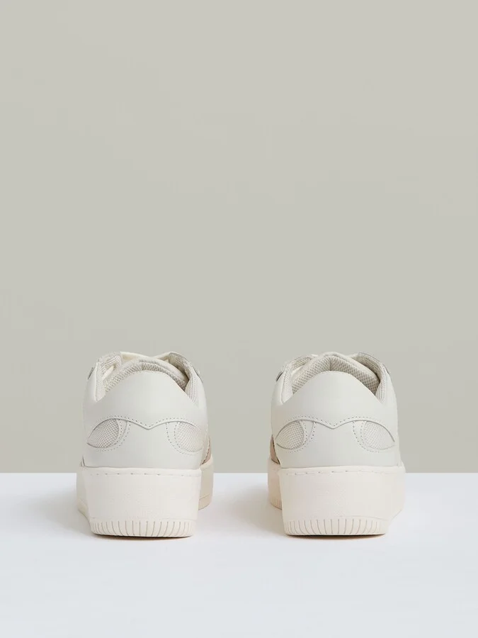Leather And Mesh Platform Trainers - Image 4