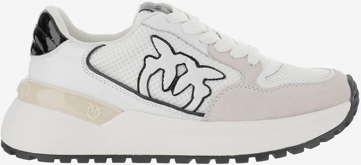 Leather And Mesh Sneakers With Logo