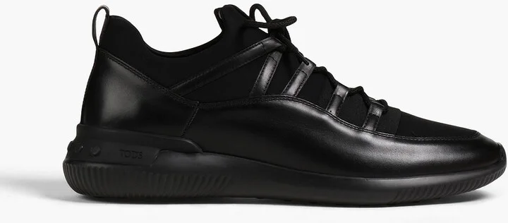 Leather and neoprene sneakers