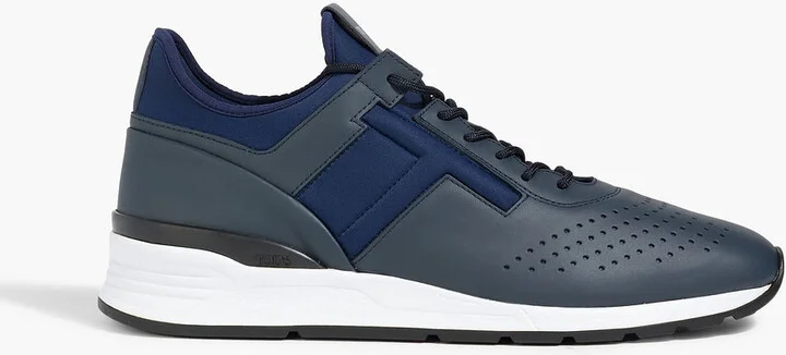 Leather and neoprene sneakers