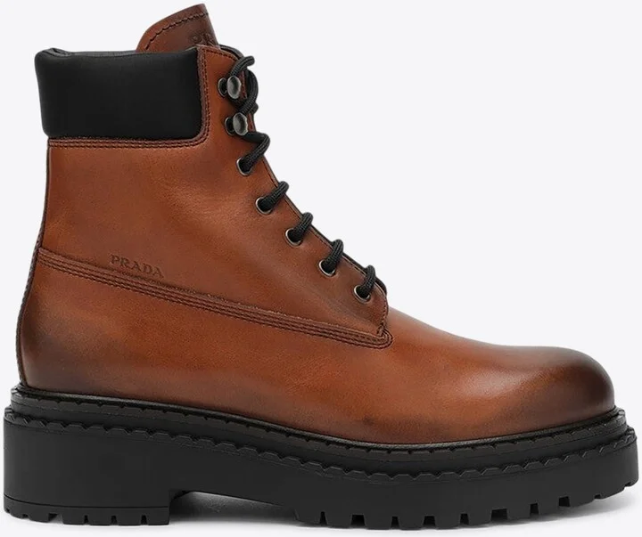 Leather and Re-Nylon Ankle Boots