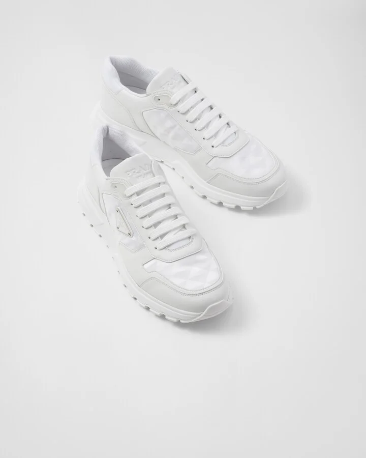 Leather and Re-Nylon high-top sneakers - Image 4