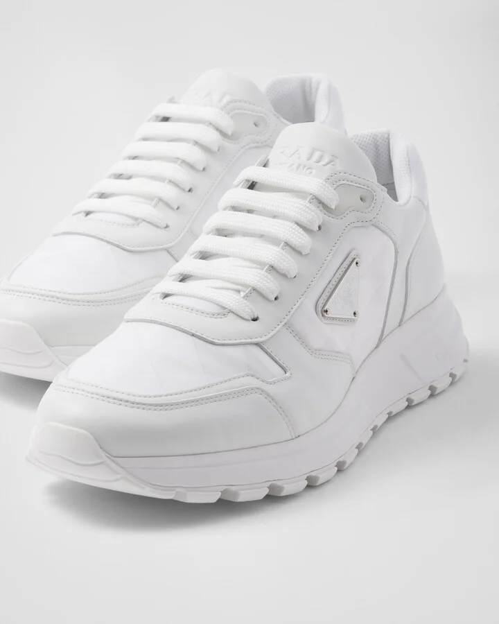 Leather and Re-Nylon high-top sneakers - Image 6