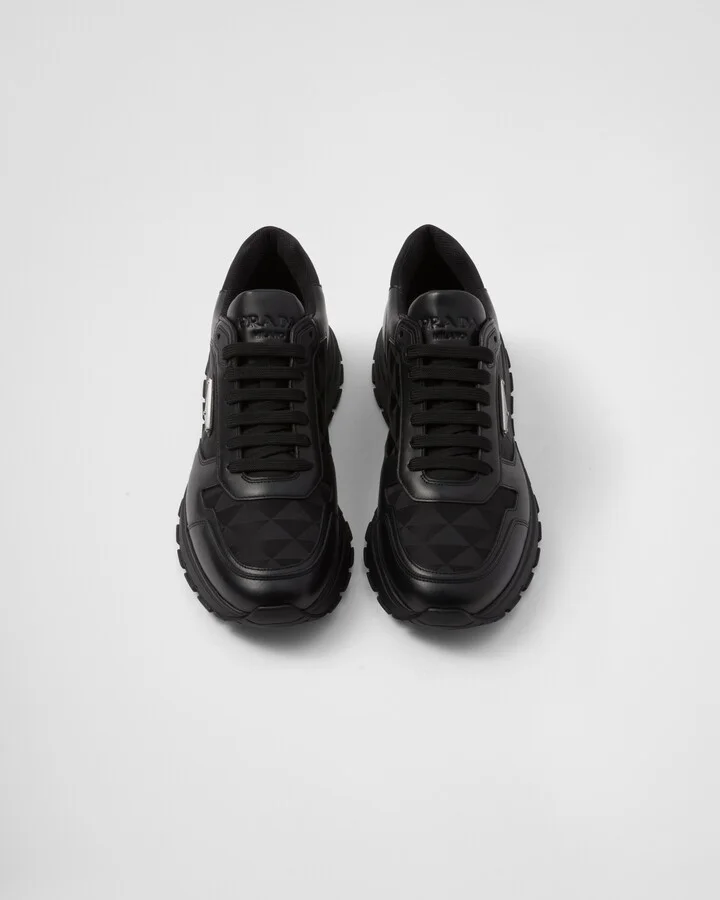 Leather and Re-Nylon high-top sneakers - Image 4