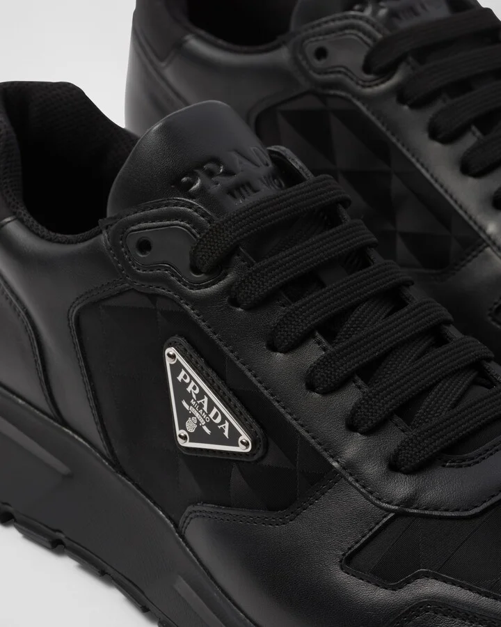 Leather and Re-Nylon high-top sneakers - Image 6