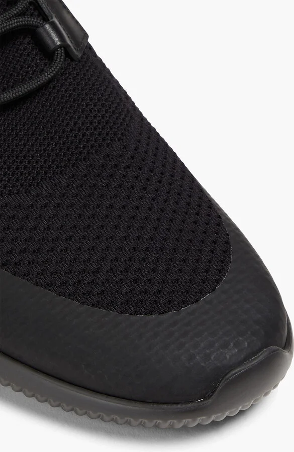 Leather and stretch-knit sneakers - Image 10