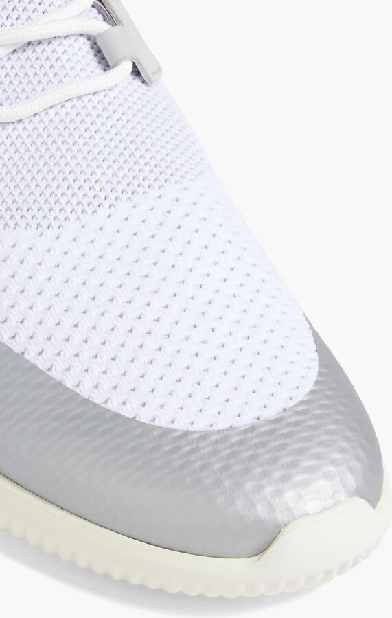 Leather and stretch-knit sneakers - Image 4